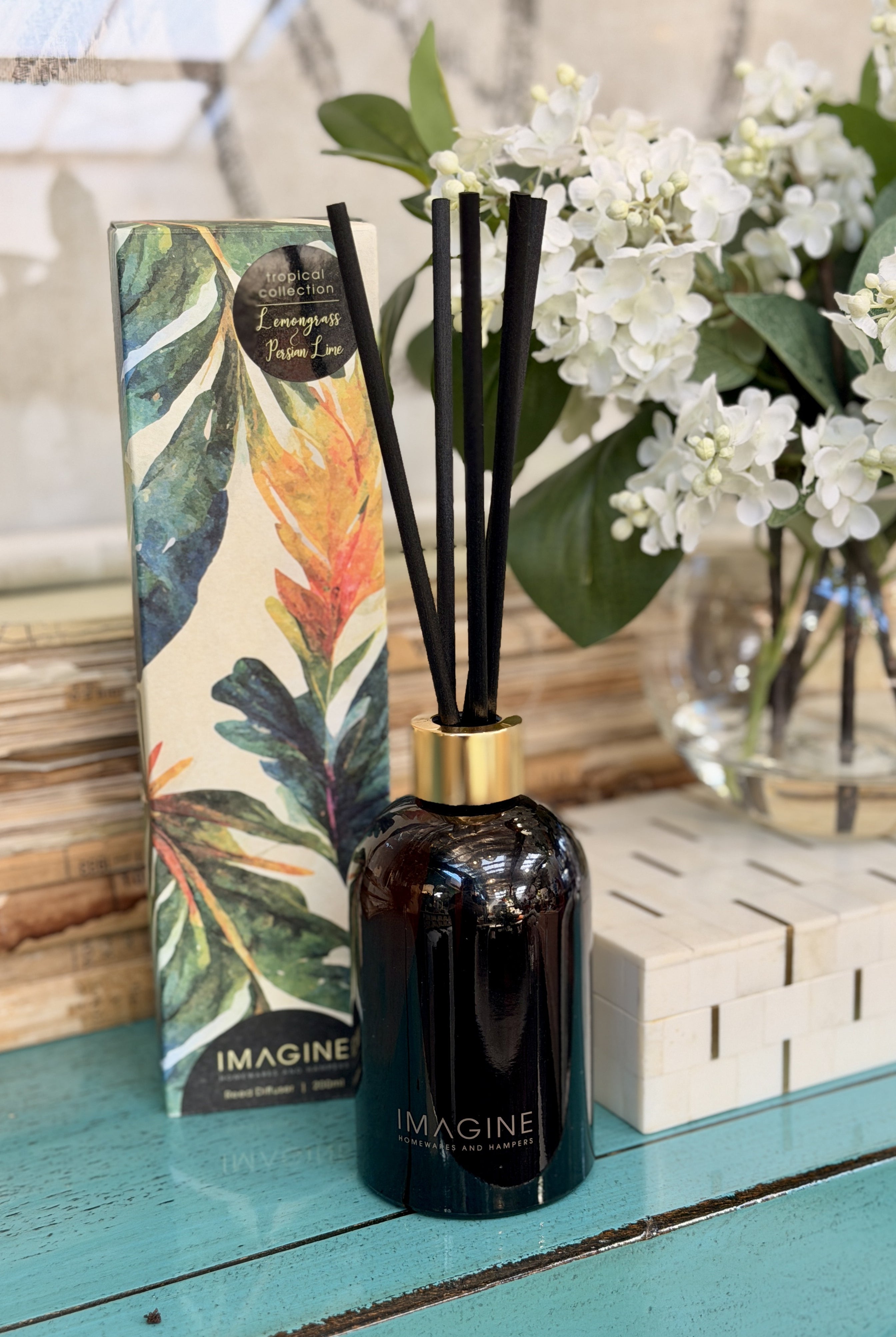 Lemongrass & Persian Lime Reed Diffuser 200ml - Amber - Magpie Style