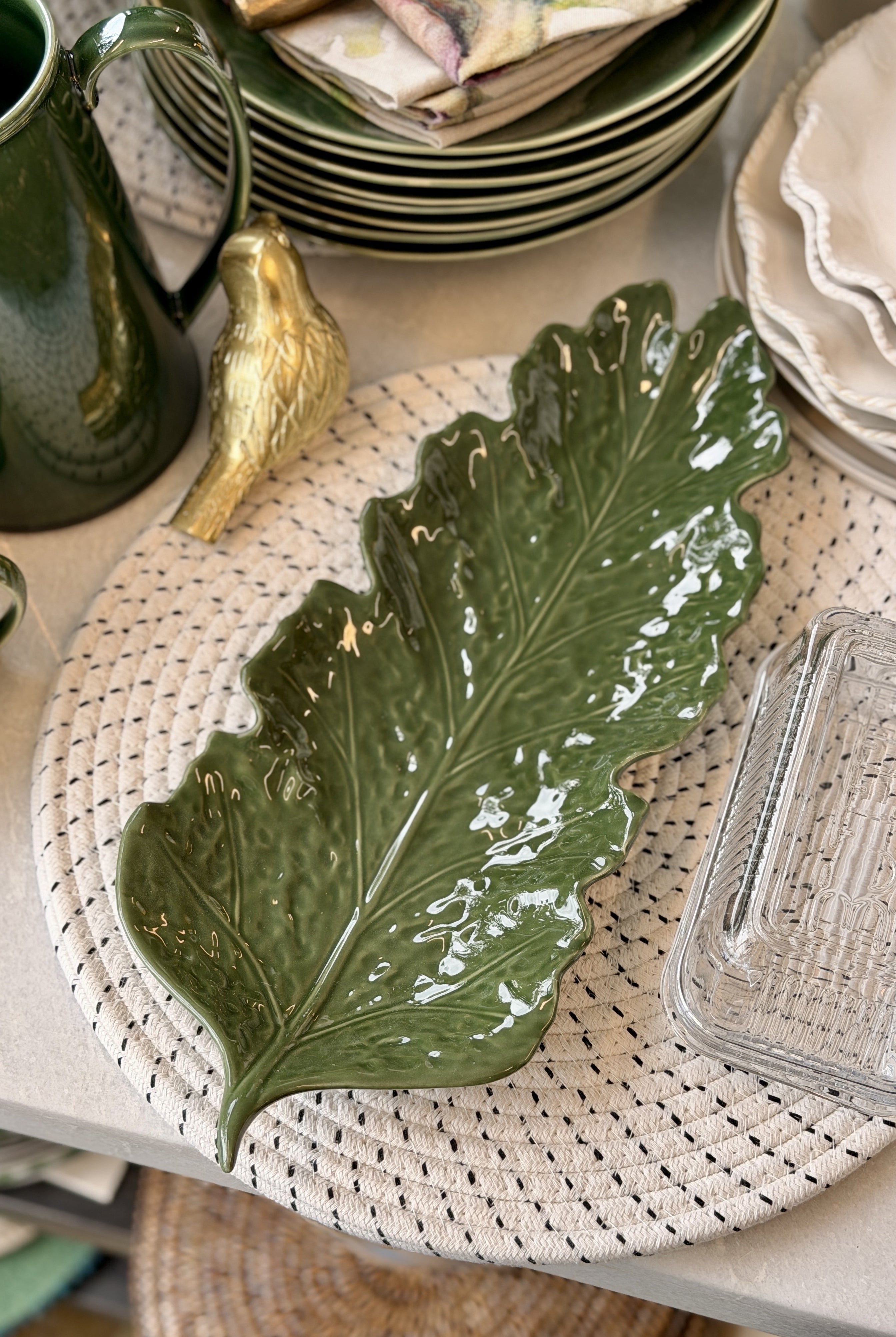 Leaf Platter Forest Glaze - Magpie Style