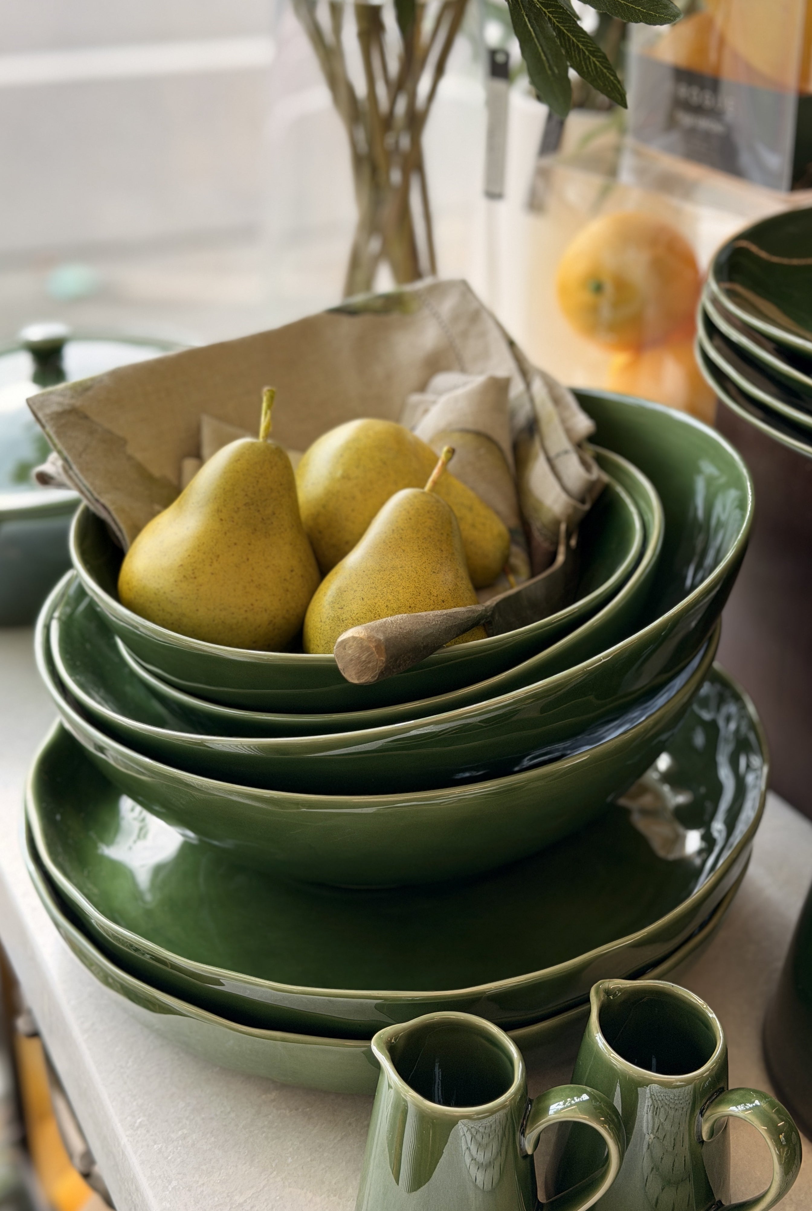Large Serving Bowl Forest Glaze - Magpie Style
