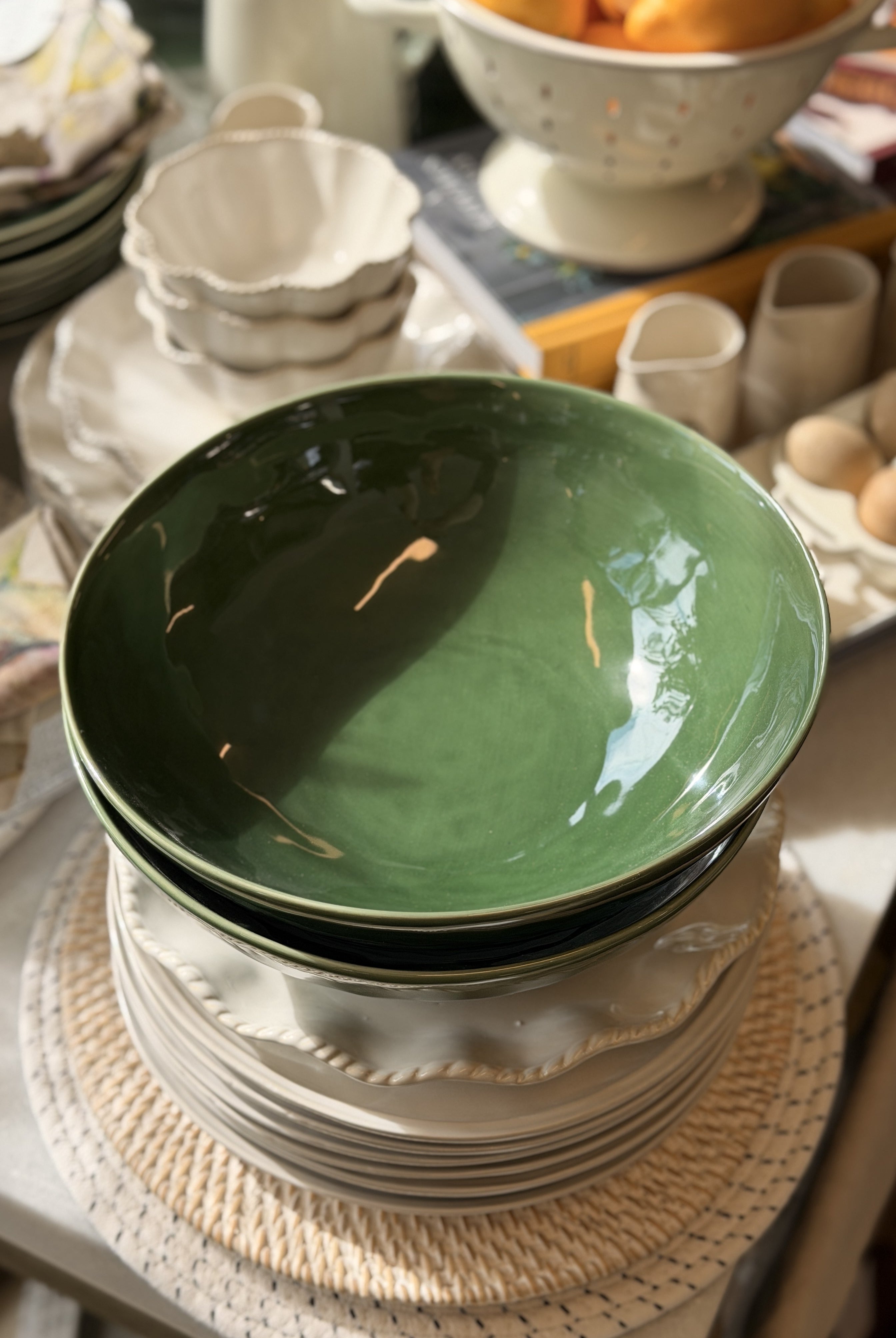 Large Serving Bowl Forest Glaze - Magpie Style
