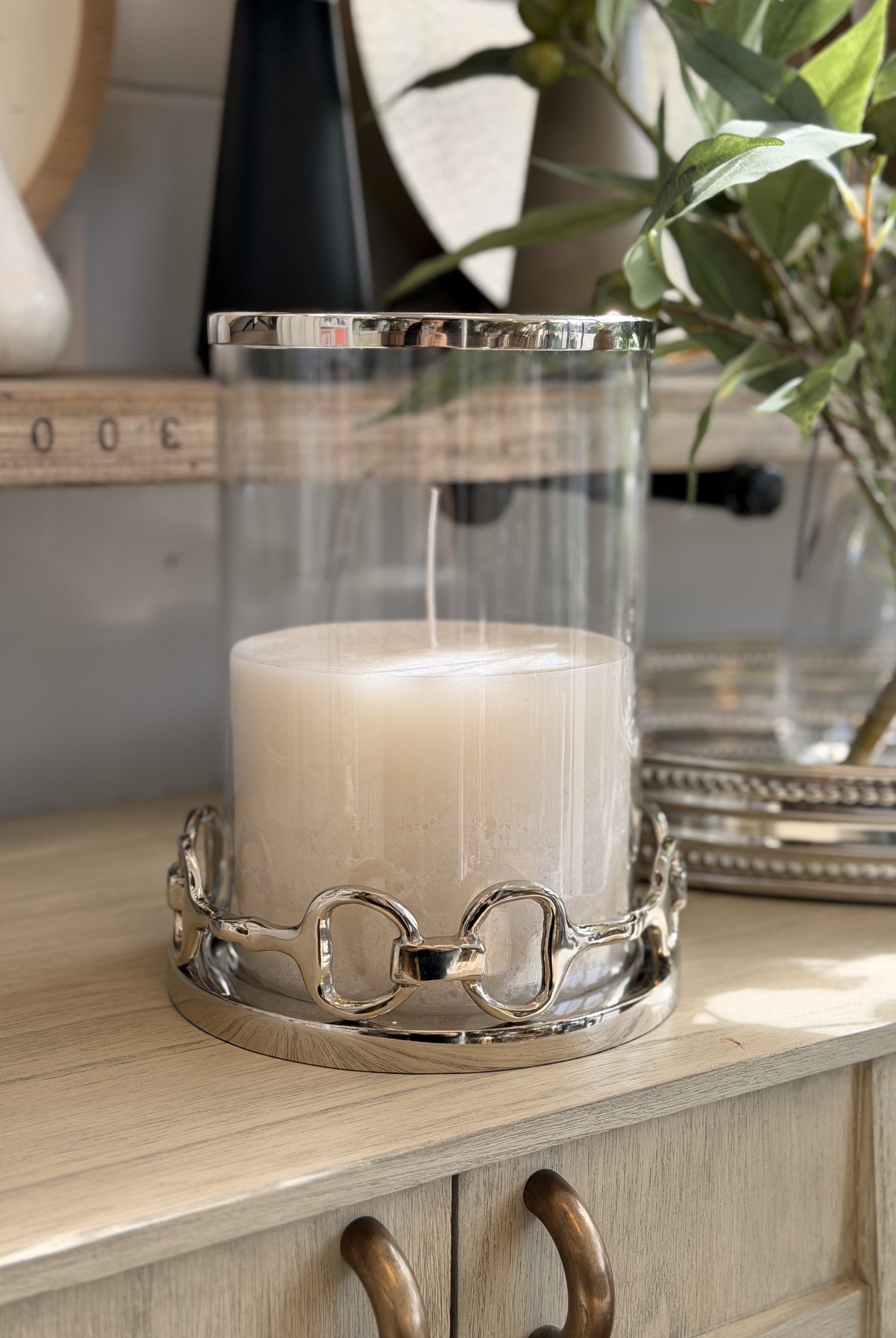 Horsebit Glass Candle Holders - Large - Magpie Style