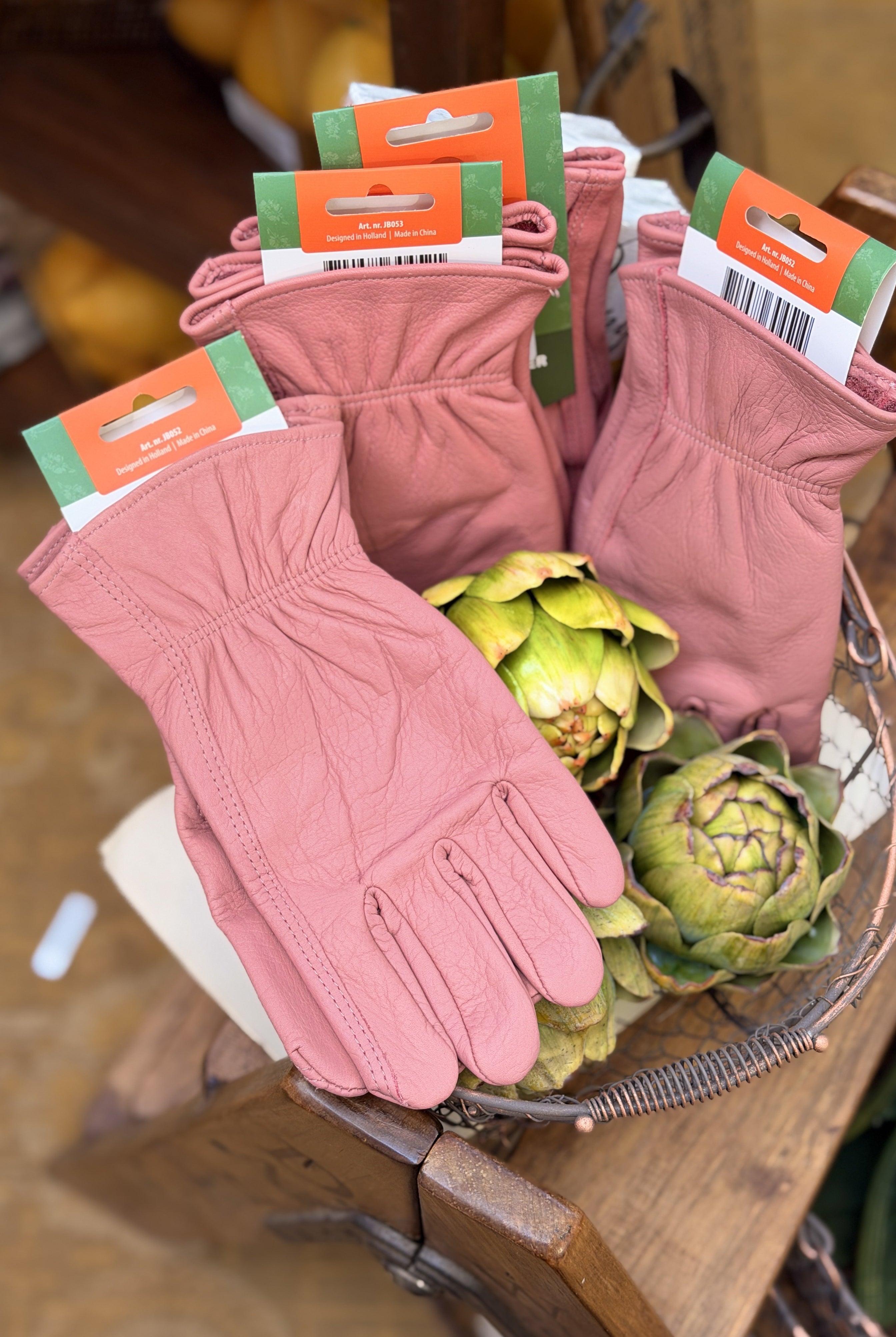 Small Leather Gardening Glove - Pink - Magpie Style