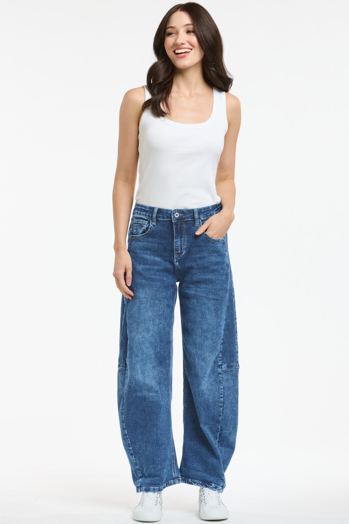 ITALIAN STAR Idaho Barrel Jean - Mid Denim - Magpie Style
