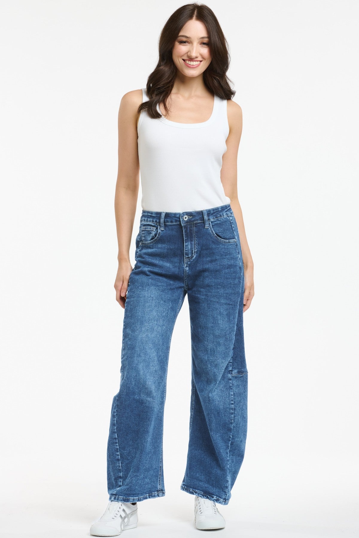 ITALIAN STAR Idaho Barrel Jean - Mid Denim - Magpie Style