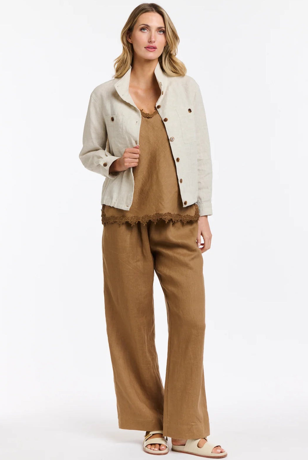 365 DAYS Rowan Linen Bomber Jacket - Natural - Magpie Style