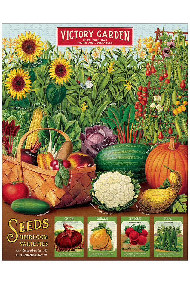 Cavallini & Co - Victory Garden 1000 Piece Vintage Puzzle - Magpie Style