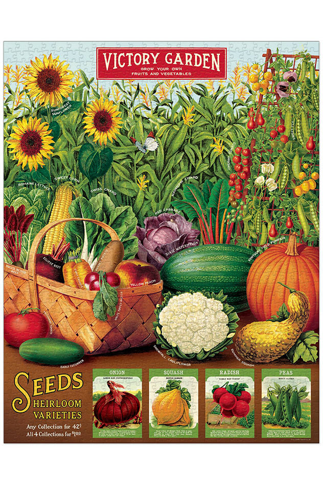 Cavallini & Co - Victory Garden 1000 Piece Vintage Puzzle - Magpie Style