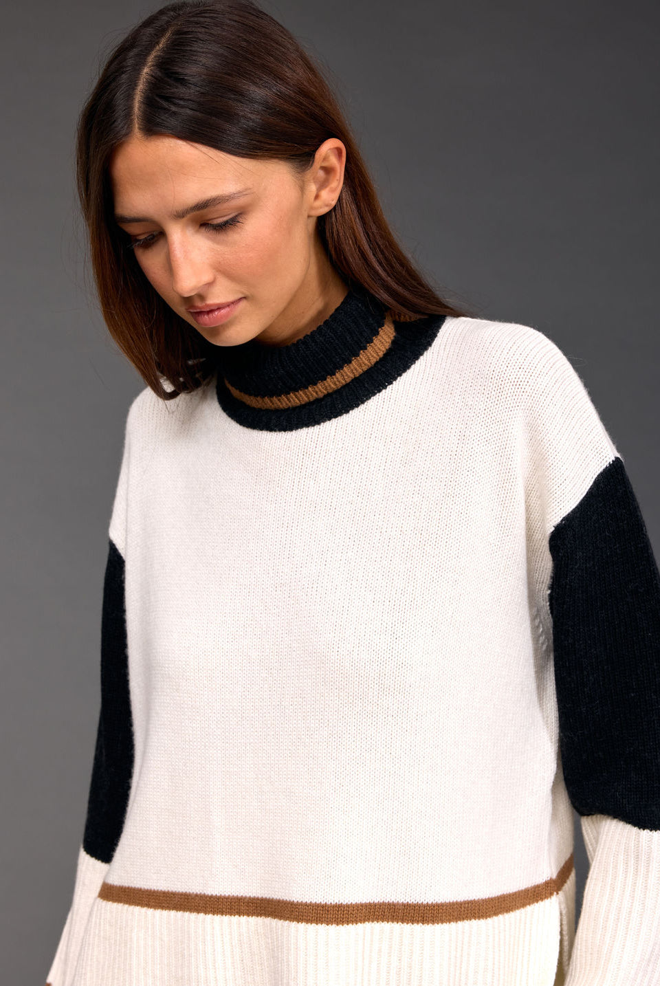 LAUREN VIDAL Roll Neck Sweater - Creme - Magpie Style