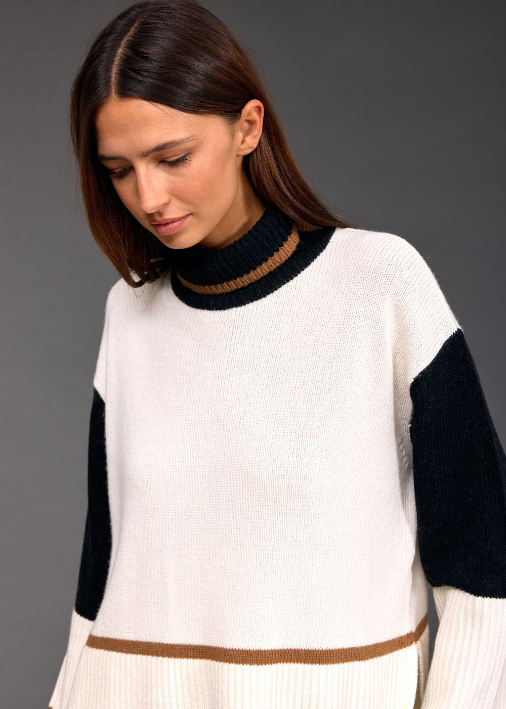 LAUREN VIDAL Roll Neck Sweater - Creme - Magpie Style