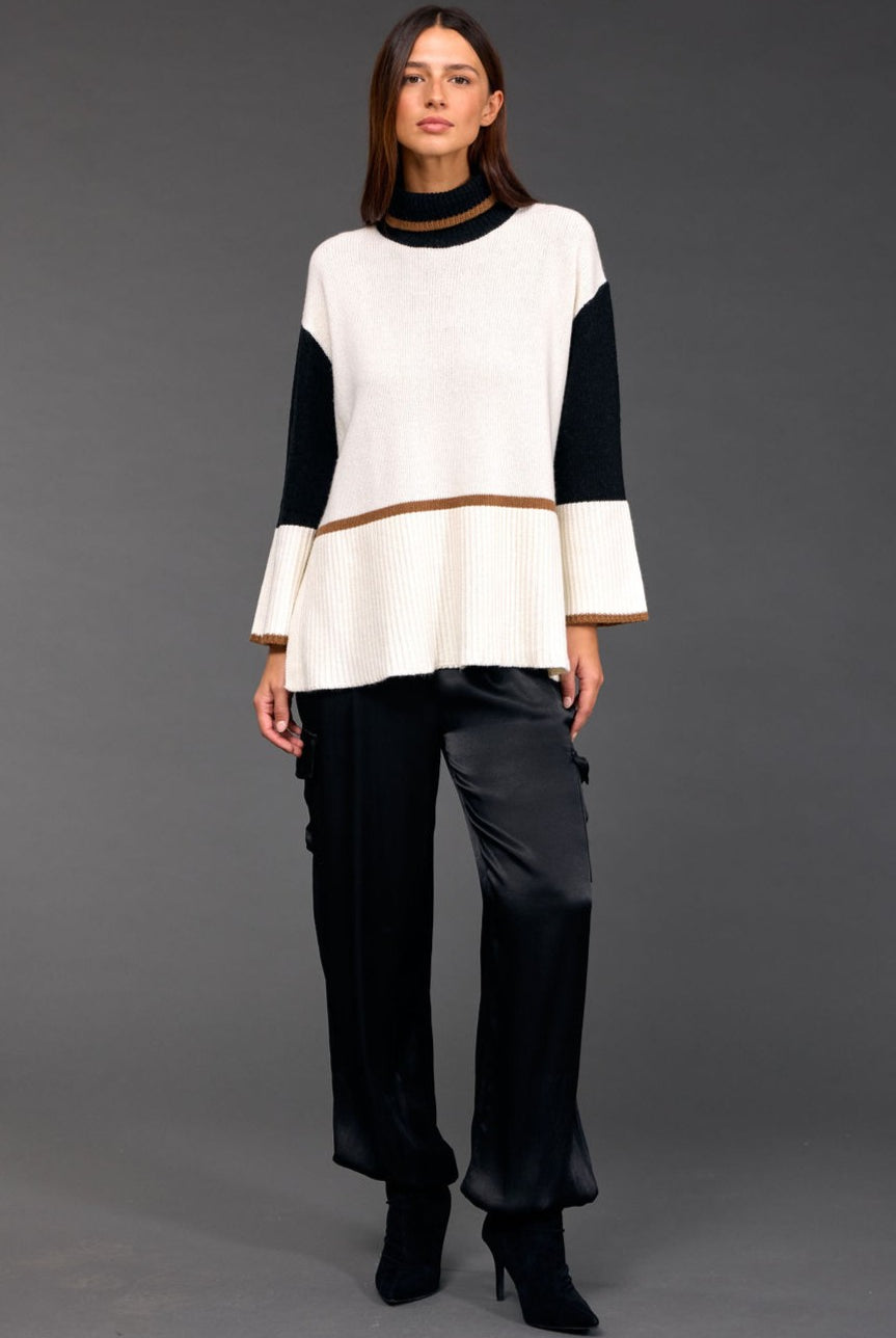 LAUREN VIDAL Roll Neck Sweater - Creme - Magpie Style