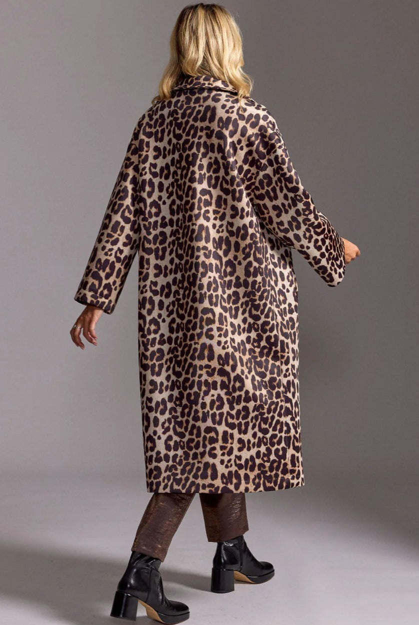 LAUREN VIDAL Pharell Wild Long Leopard Coat - Magpie Style