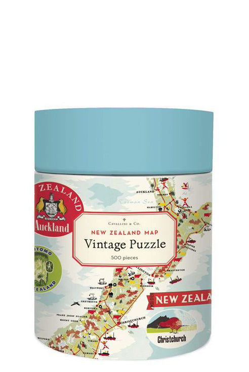 Cavallini & Co - NZ Map 500 Piece Vintage Puzzle - Magpie Style