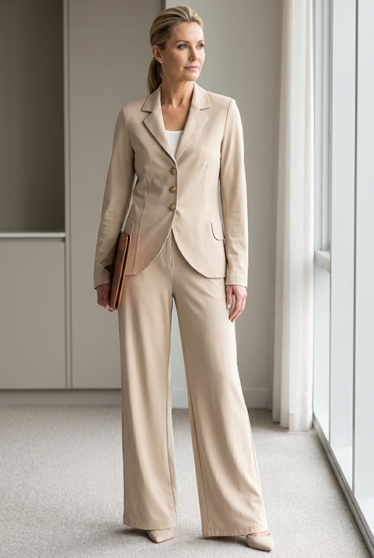 PAULA RYAN Wide Leg Pant - Warm Sand - Paula Ryan