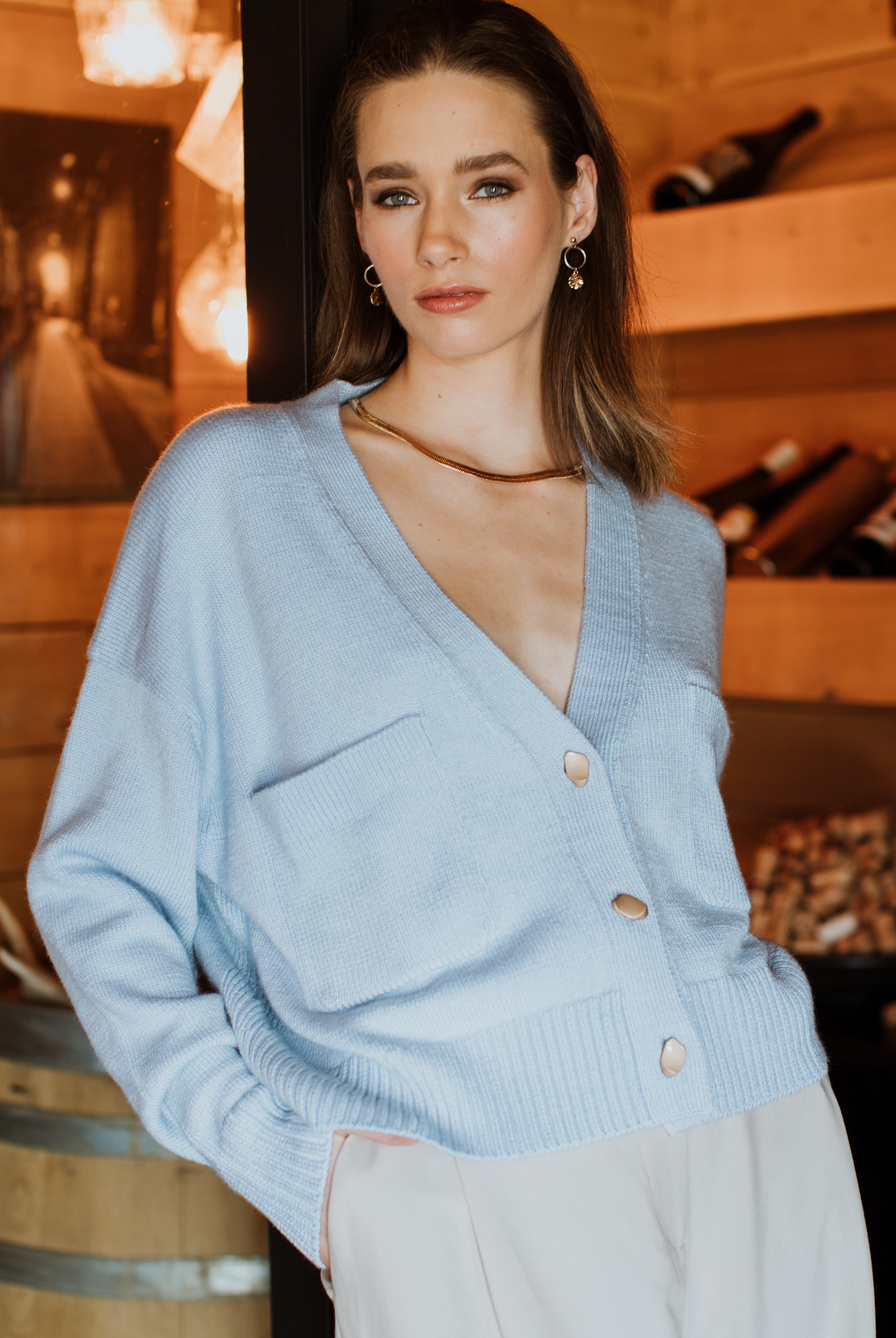 LOUGHLIN Vespa Cardi - Baby Blue - Magpie Style