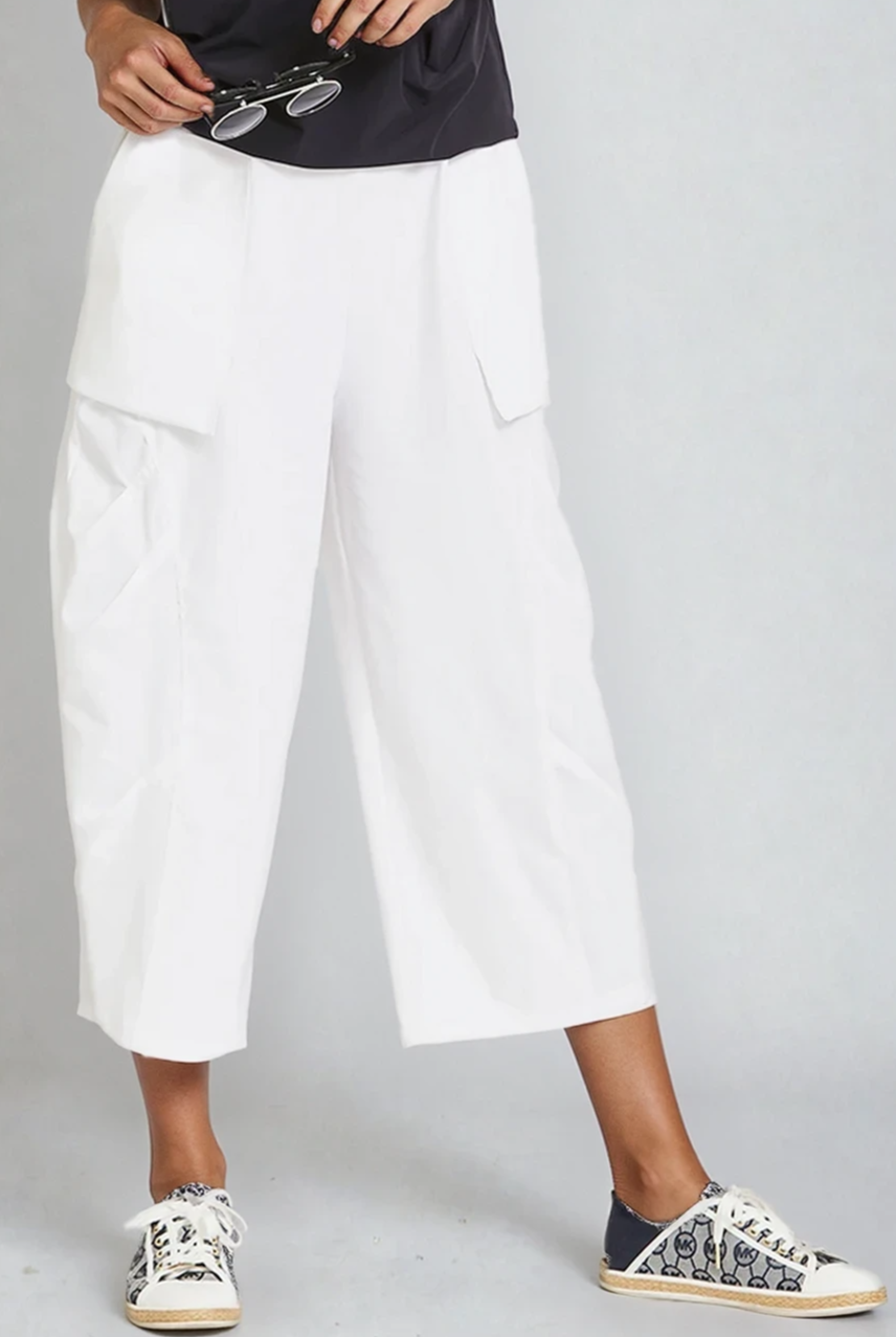 PAULA RYAN Tokyo Pant - Microjersey White - Paula Ryan