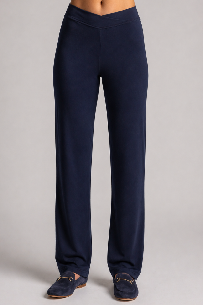 PAULA RYAN Straight Leg Lounge Pant - Merino Navy - Paula Ryan