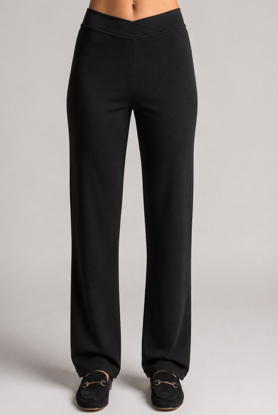 PAULA RYAN Straight Leg Lounge Pant - Merino Black - Paula Ryan