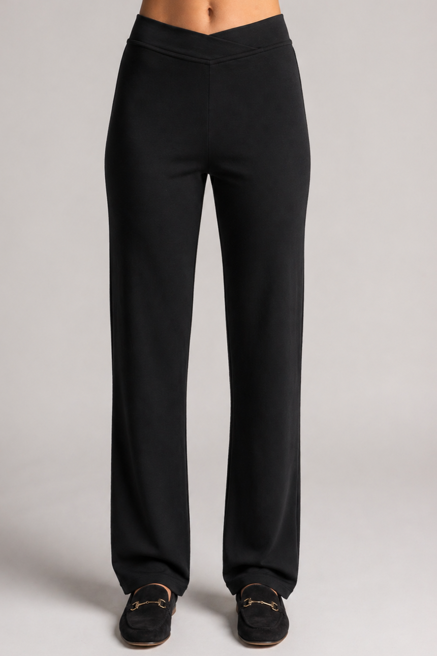 PAULA RYAN Straight Leg Lounge Pant - Merino Black - Paula Ryan