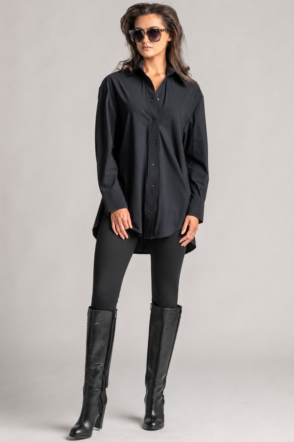 PAULA RYAN Crossover Waist Legging - Black Roma - Paula Ryan