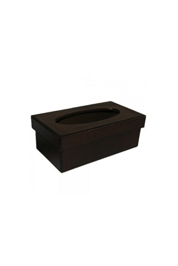 Dark Choc Tissue Box - Leather - Magpie Style