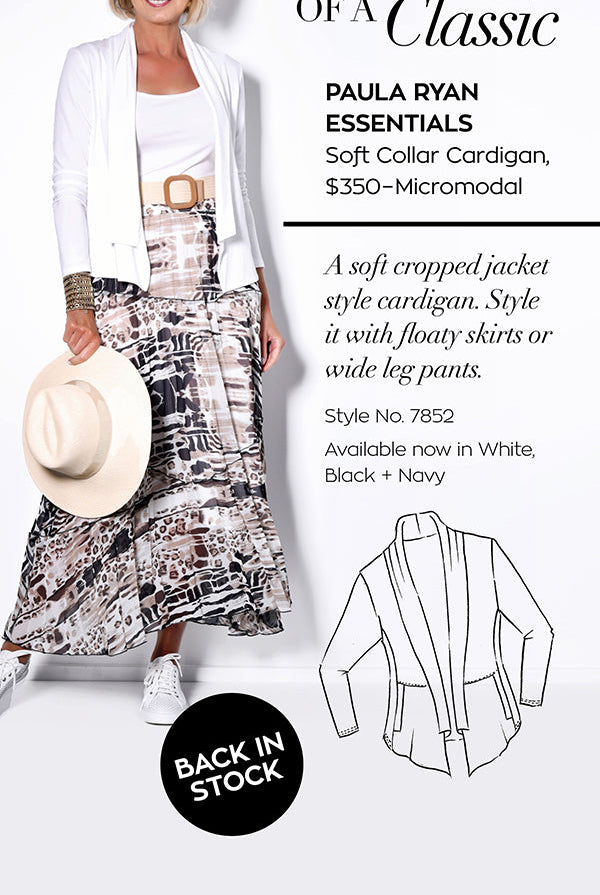 PAULA RYAN ESSENTIALS Soft Collar Cardigan - MicroModal - Paula Ryan