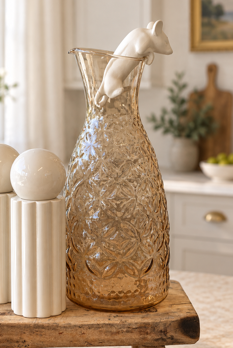 Sorrento Peach Glass Decanter Jug - Magpie Style