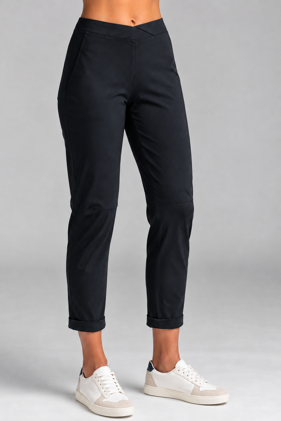 PAULA RYAN ESSENTIALS Narrow Cuff Pant - Microjersey Black - Paula Ryan