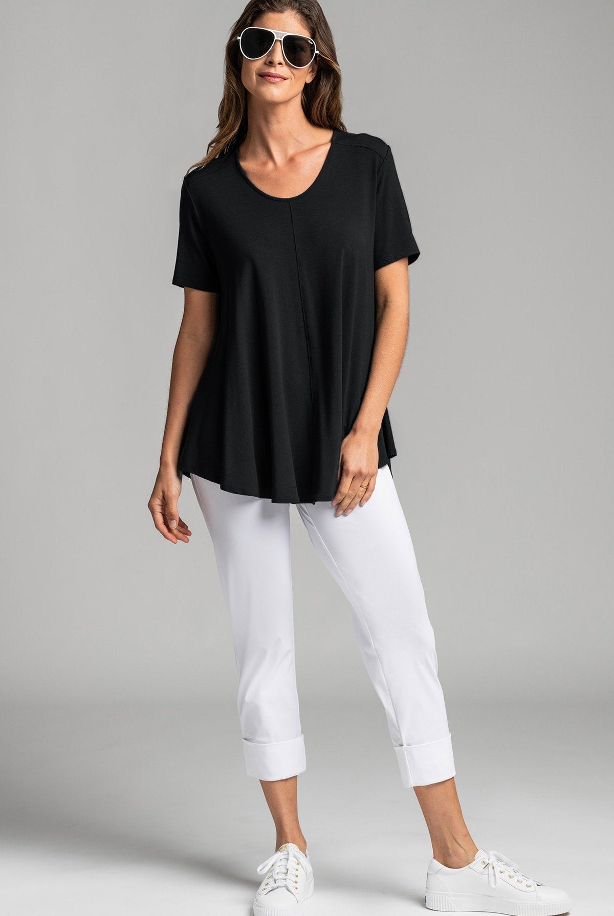 PAULA RYAN ESSENTIALS Slouched Cuffed Pant - Classic Microjersey