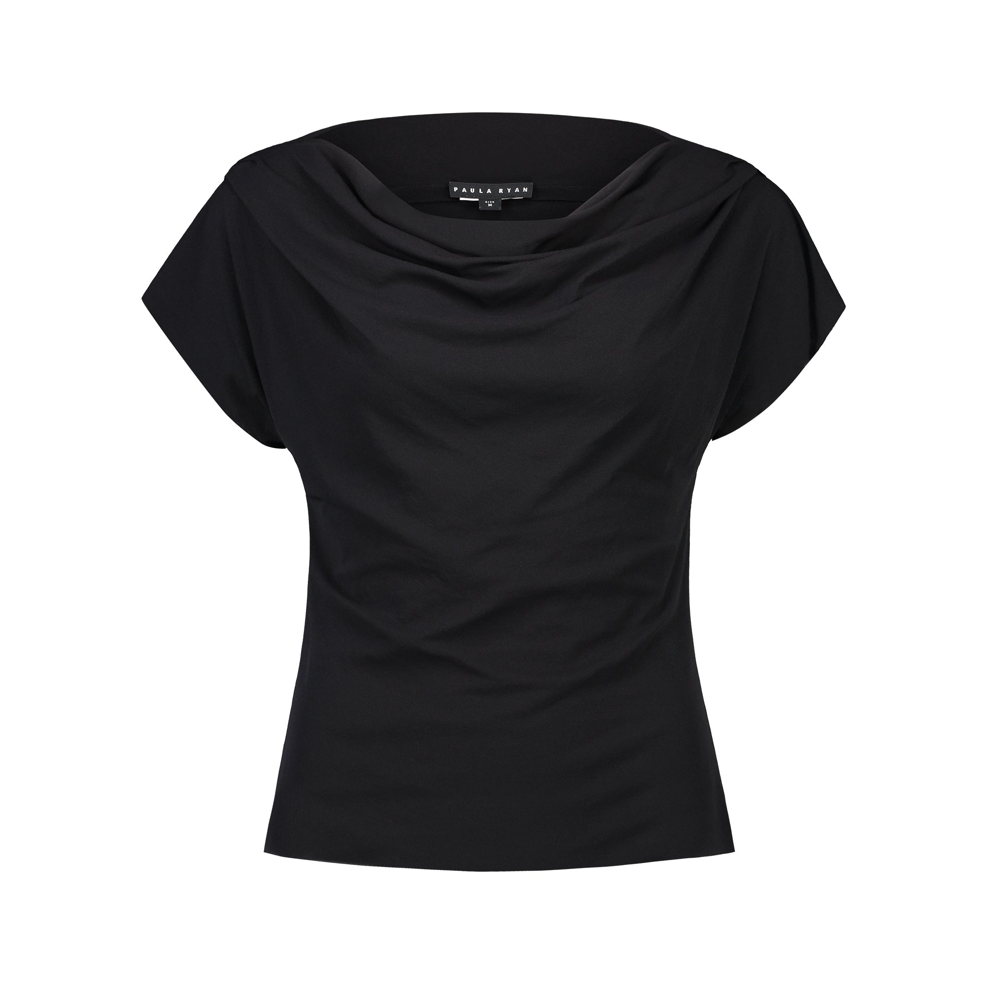 PAULA RYAN Fitted Cowl Neck Top Black - Paula Ryan