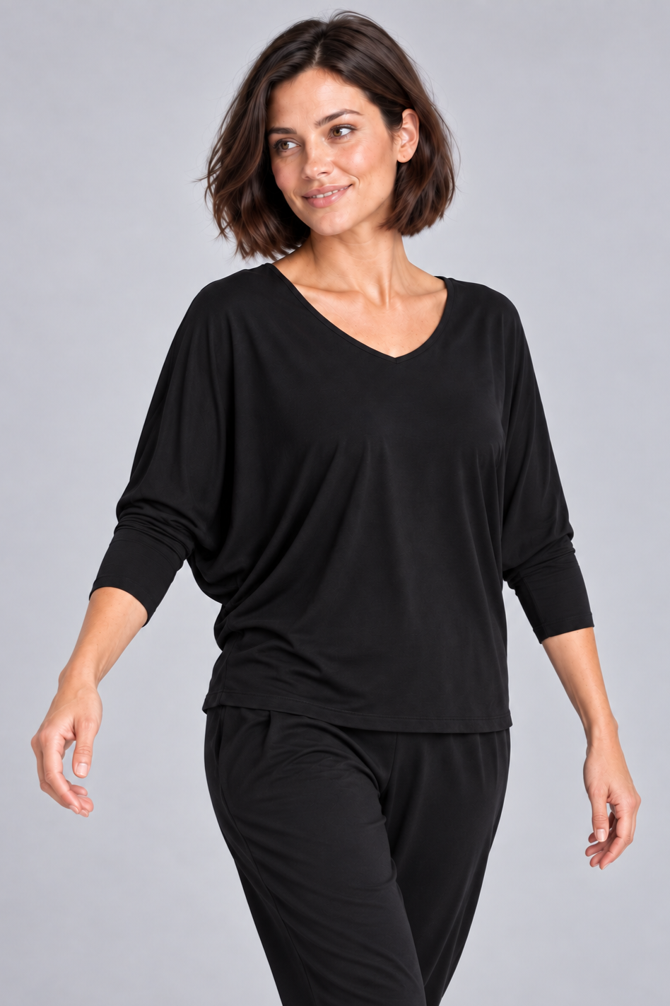 PAULA RYAN Batwing Top EcoVero - Black - Paula Ryan