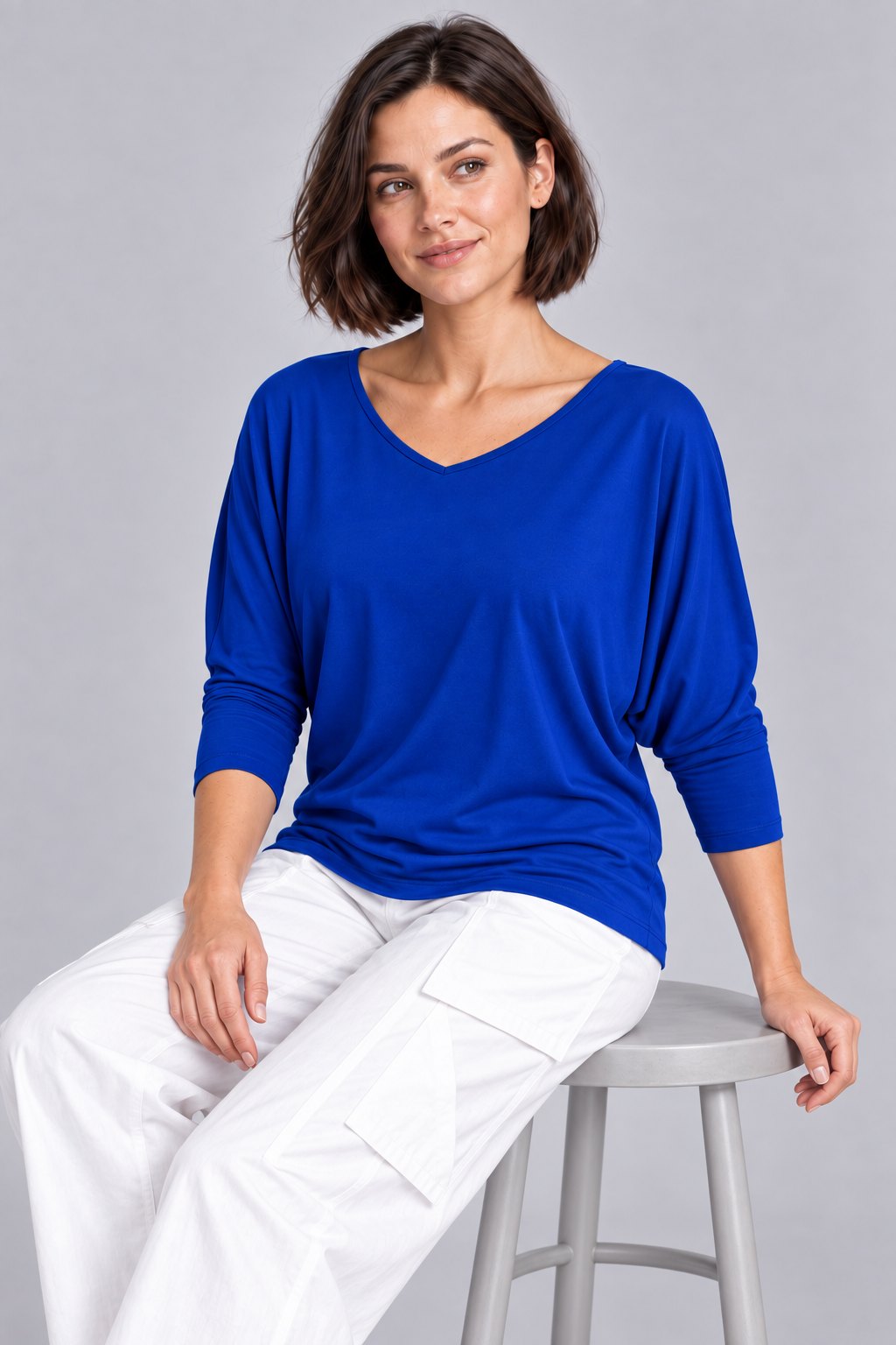 PAULA RYAN Batwing Top EcoVero - Santorini - Paula Ryan