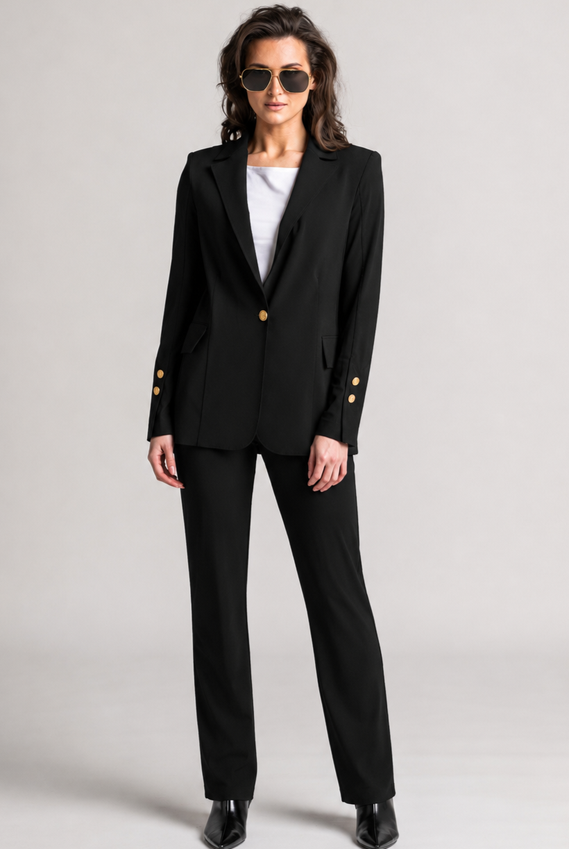 PAULA RYAN Tailored Pant - Microjersey Black - Paula Ryan