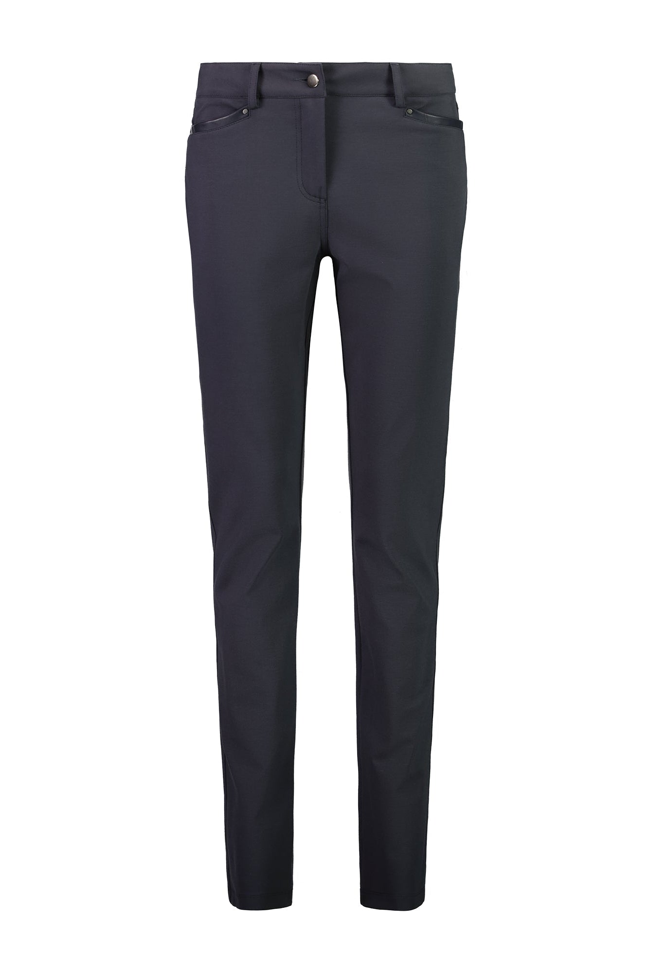 PAULA RYAN Leather Trim Roma Jean - Navy - Paula Ryan