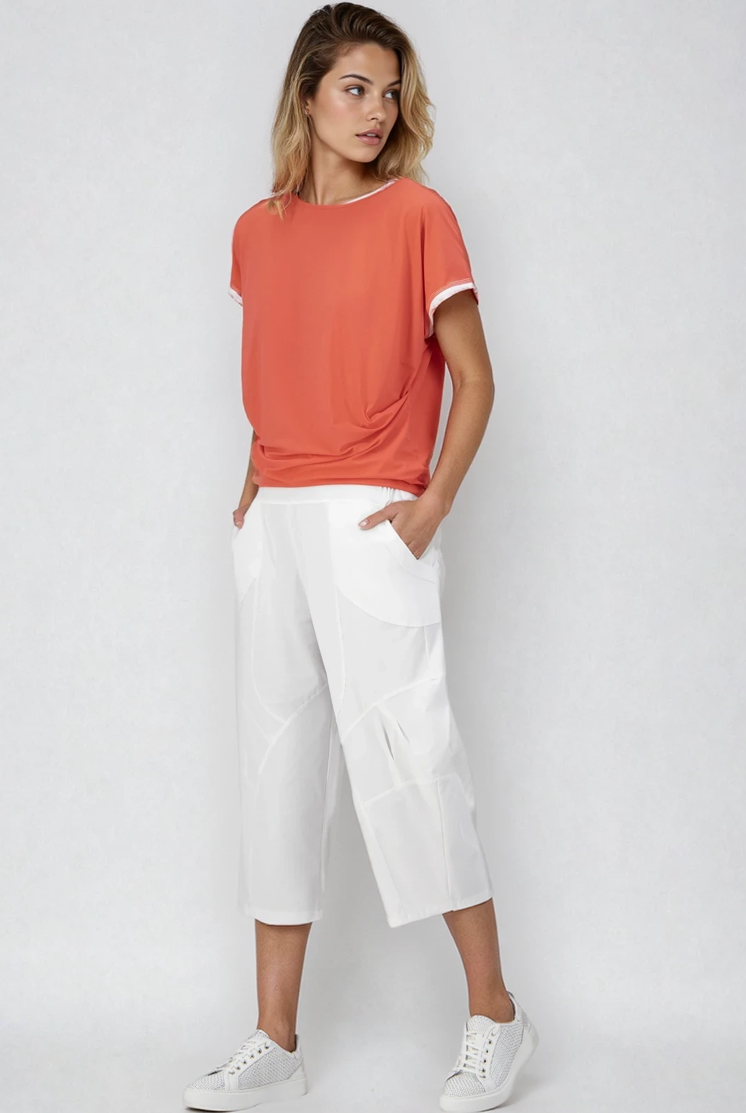 PAULA RYAN Osaka Pant - Microjersey White - Paula Ryan