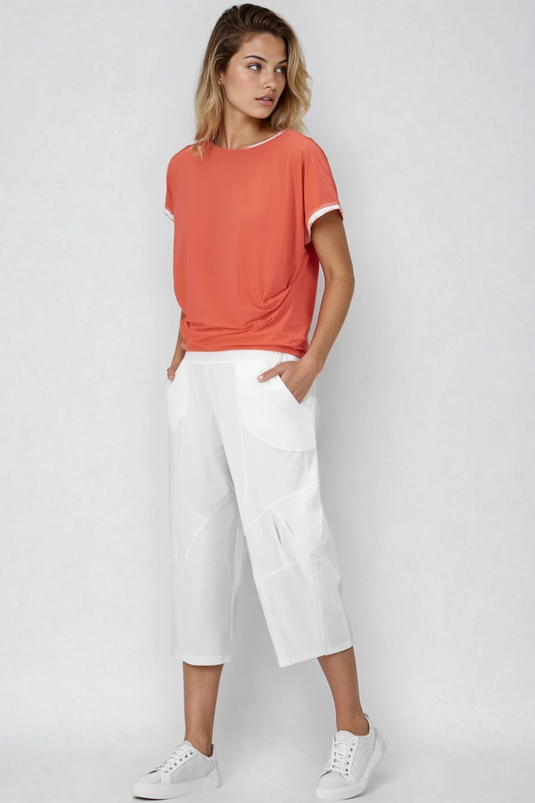 PAULA RYAN Osaka Pant - Microjersey White - Paula Ryan