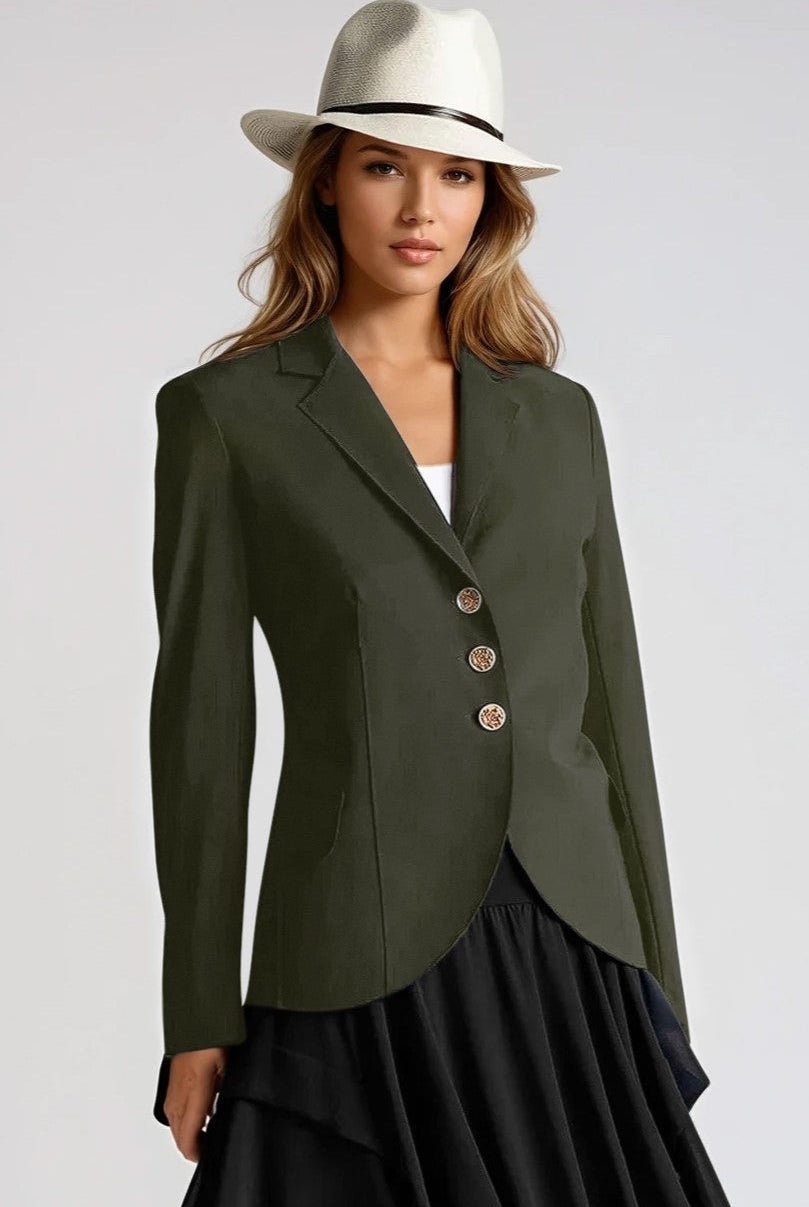 PAULA RYAN Classic Waisted Jacket - Khaki - Paula Ryan