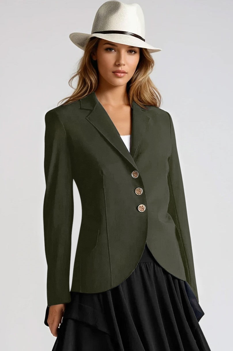 PAULA RYAN Classic Waisted Jacket - Khaki - Paula Ryan
