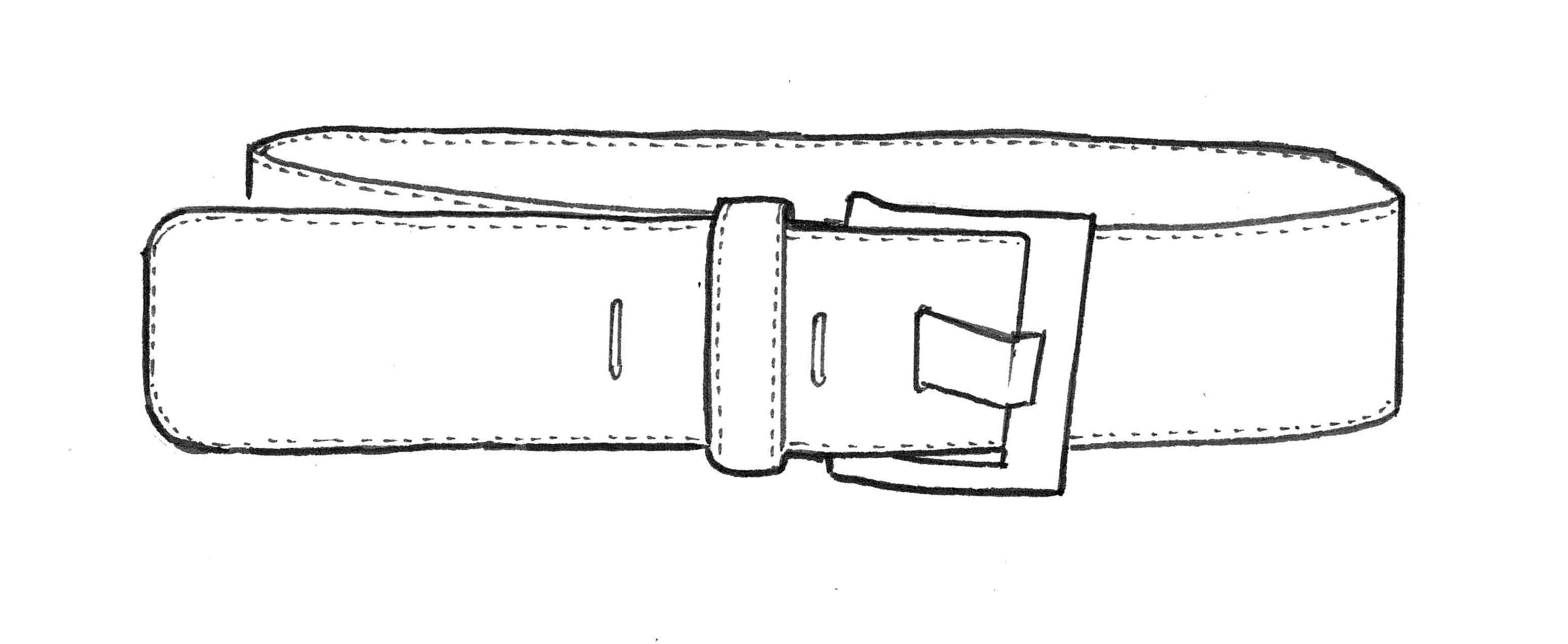 PAULA RYAN Squared Buckle Leather Belt - Ink/Gunmetal - Paula Ryan