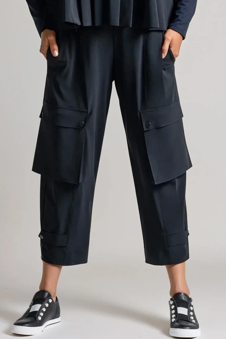 PAULA RYAN Wide Leg Kyoto Pant - Navy - Paula Ryan
