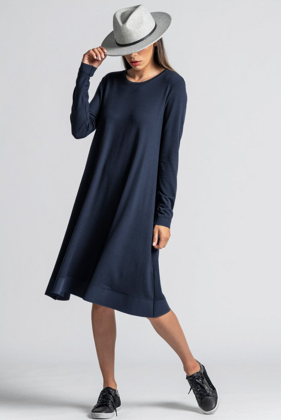 PAULA RYAN Banded Dinner Dress - French Navy - Paula Ryan