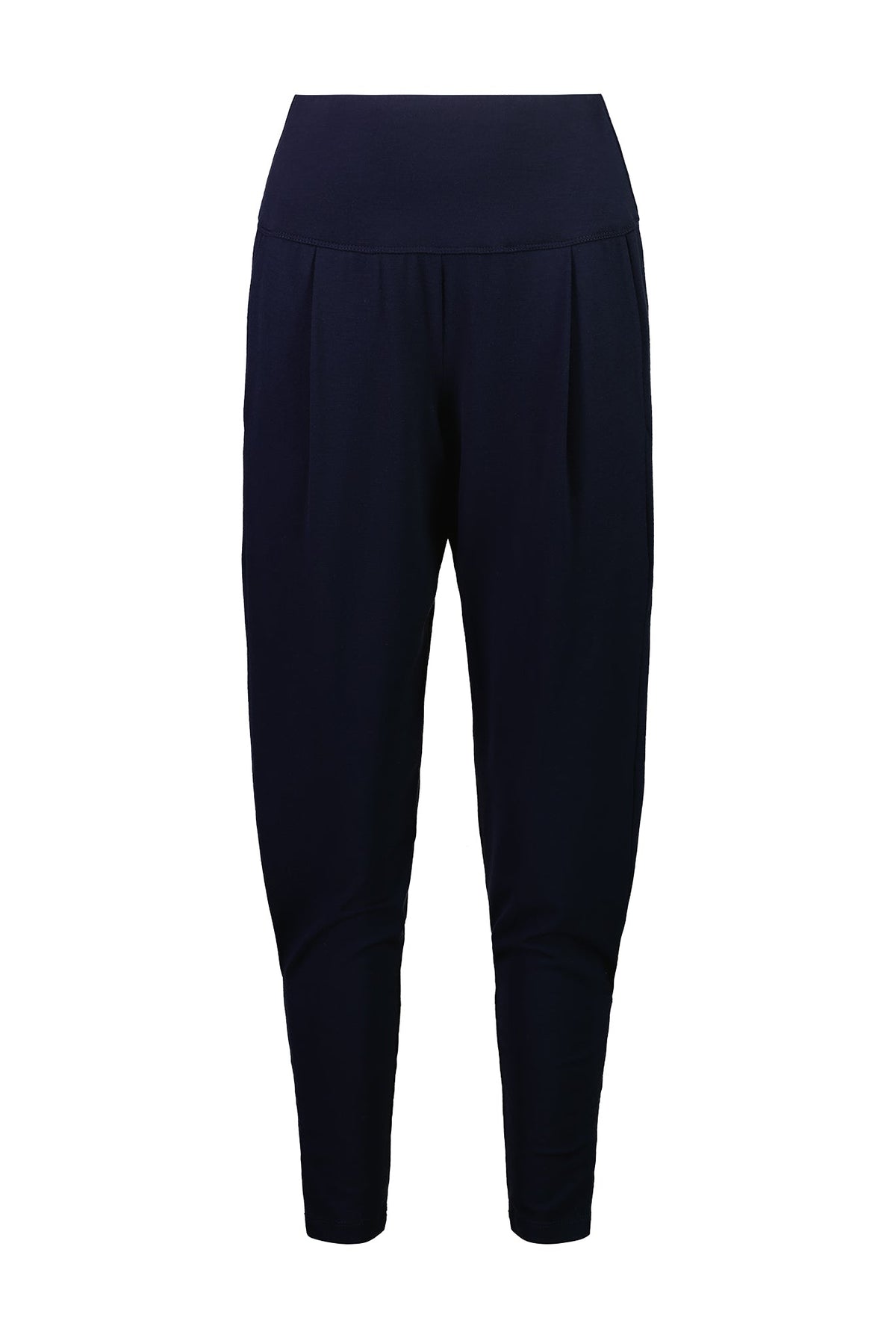 PAULA RYAN Ankle Pleat Merino Basque Pant -Navy - Paula Ryan