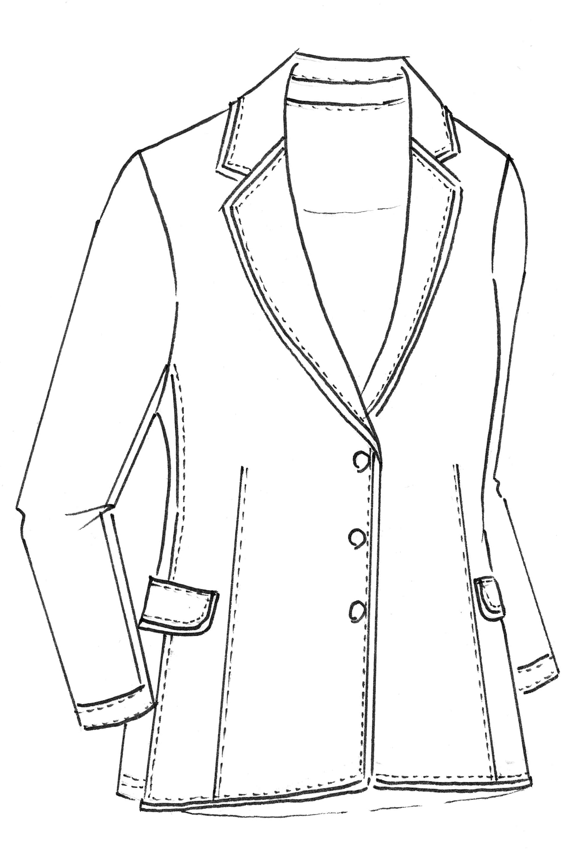 PAULA RYAN Contrast Trim Blazer - Navy/White - Paula Ryan