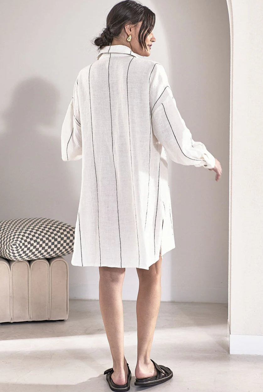 EADIE Carter Fundamental Shift Dress - Off White - Magpie Style