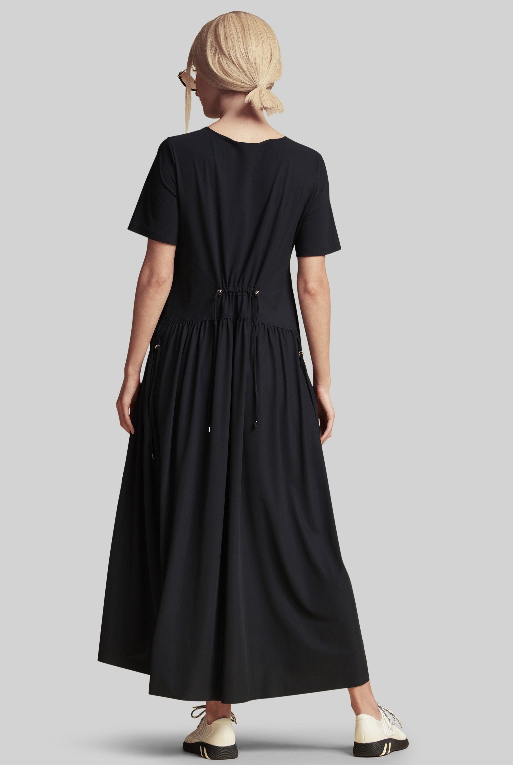 PAULA RYAN Arched Front Dress - Black Microjersey - Paula Ryan