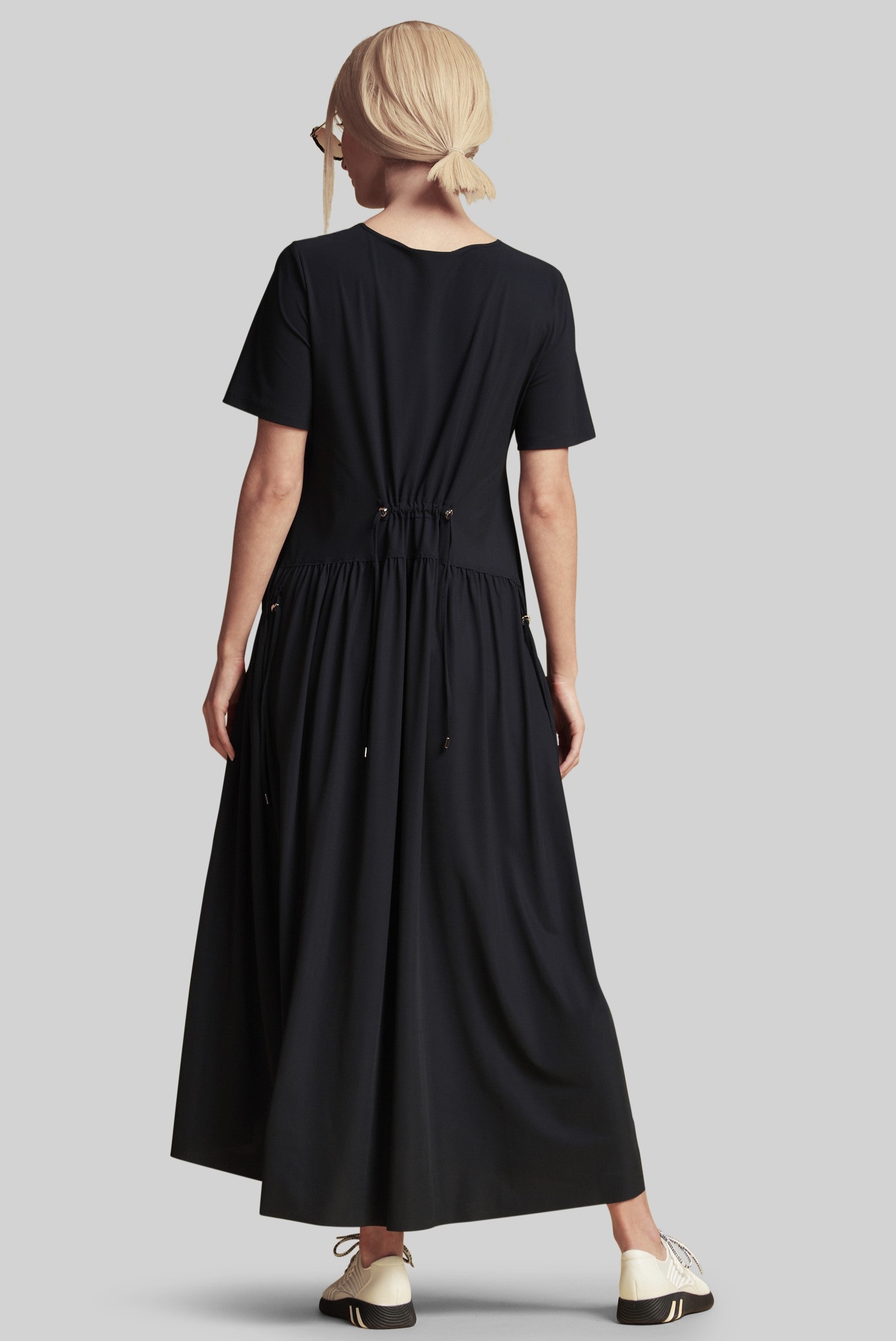 PAULA RYAN Arched Front Dress - Black Microjersey - Paula Ryan