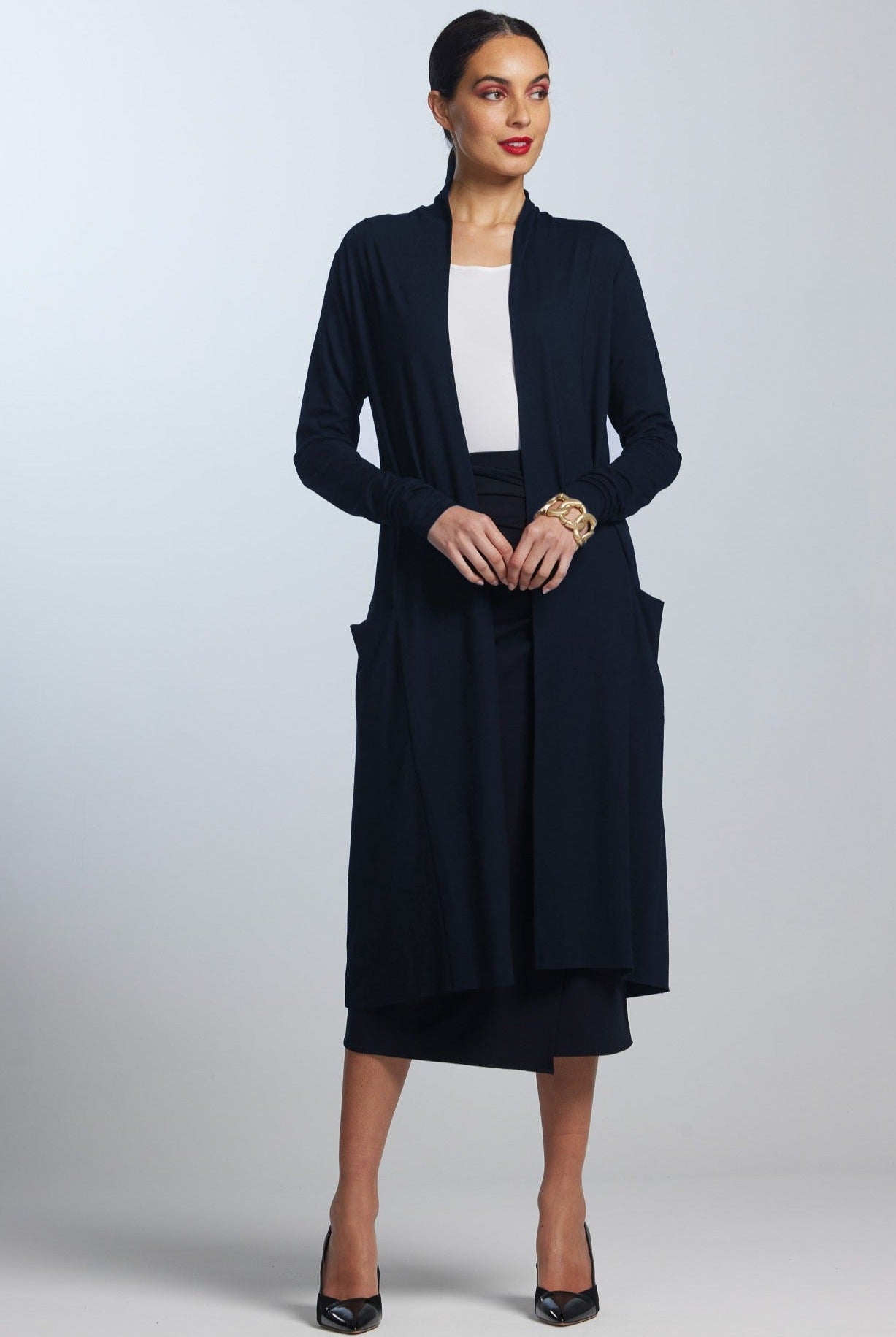 PAULA RYAN Long Shrug Navy - Micromodal - Paula Ryan
