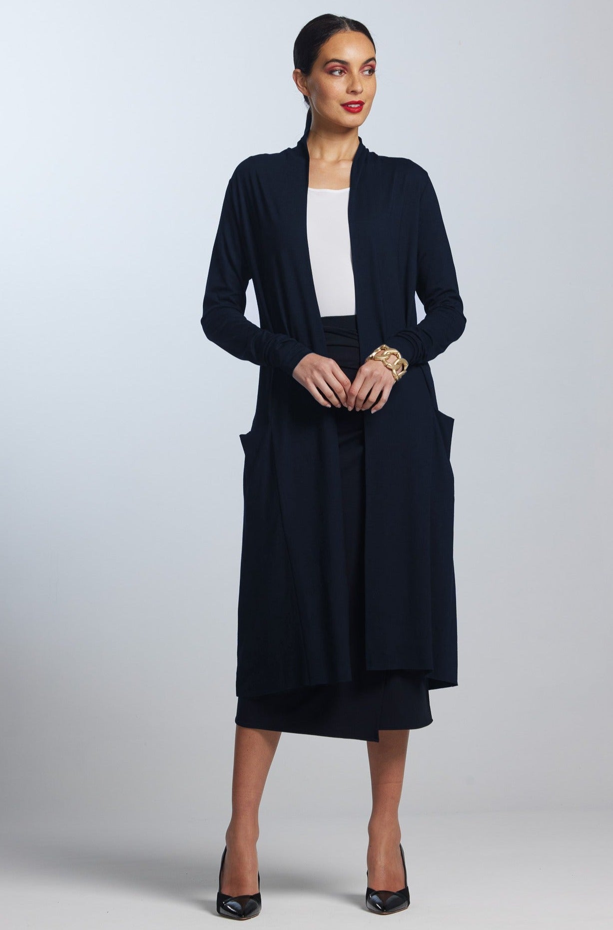PAULA RYAN Long Shrug Navy - Micromodal - Paula Ryan