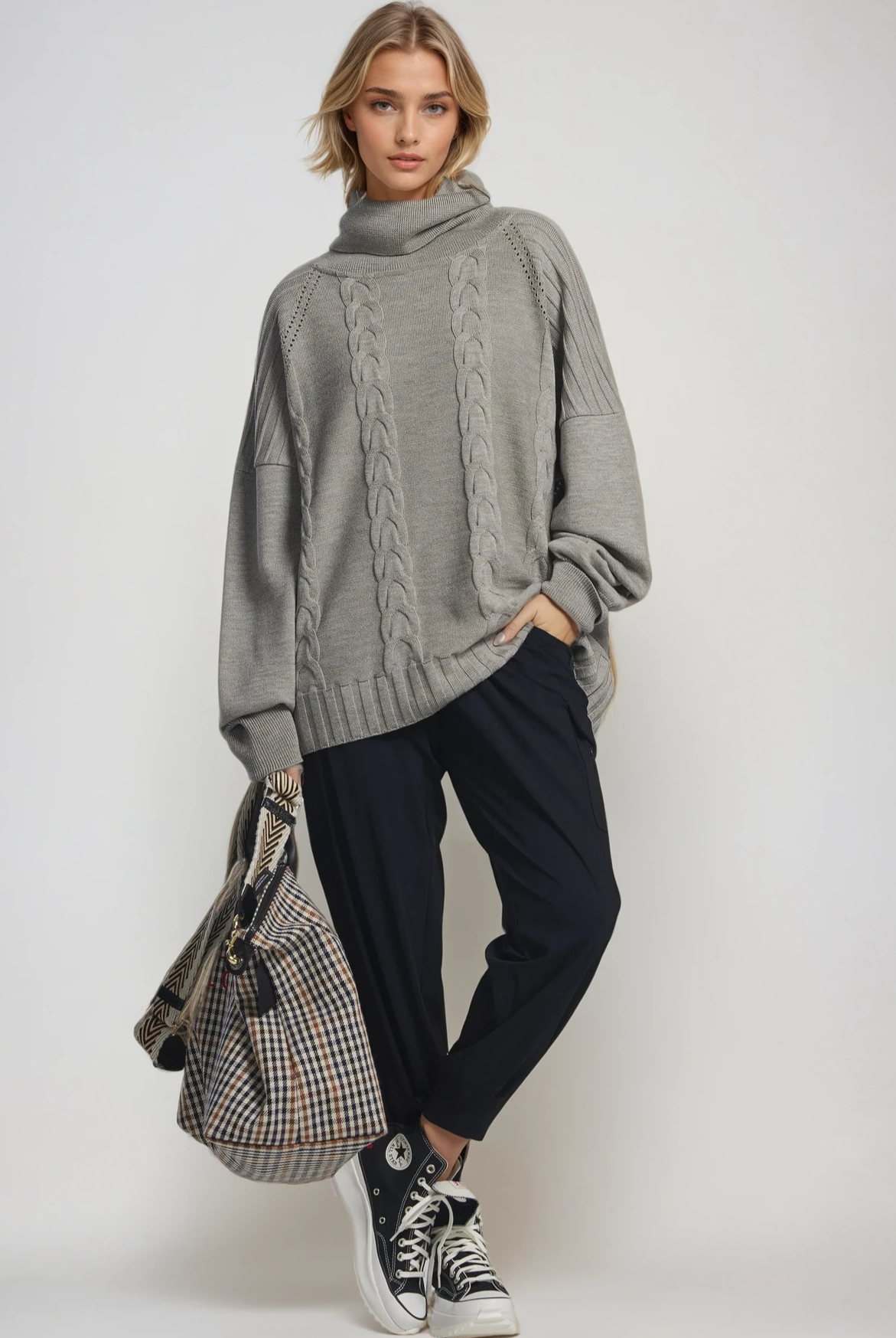 PAULA RYAN (Regular Length) Cuffed Cargo Pant - Navy - Paula Ryan