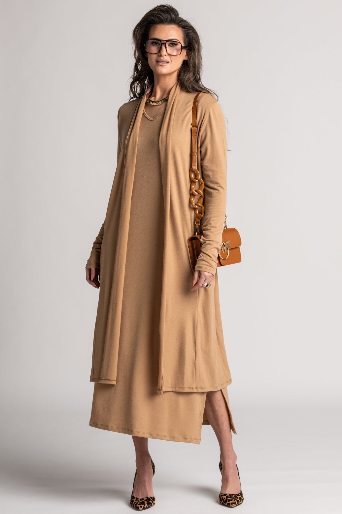 PAULA RYAN Long-line Duster Merino - Camel - Paula Ryan