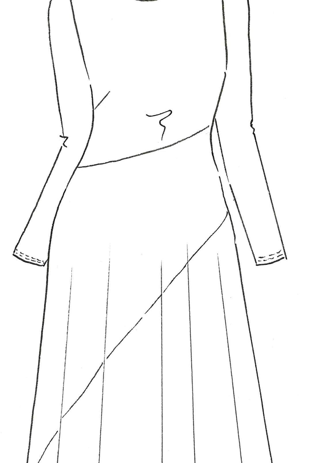 PAULA RYAN Bias Panel Skater Dress - Black Merino - Paula Ryan